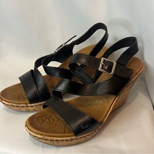 Boc Black Women's Schirra Wedge Sandal Size 8